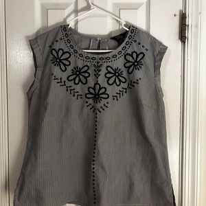 Hayes Embroidered Stretch Poplin Blouse